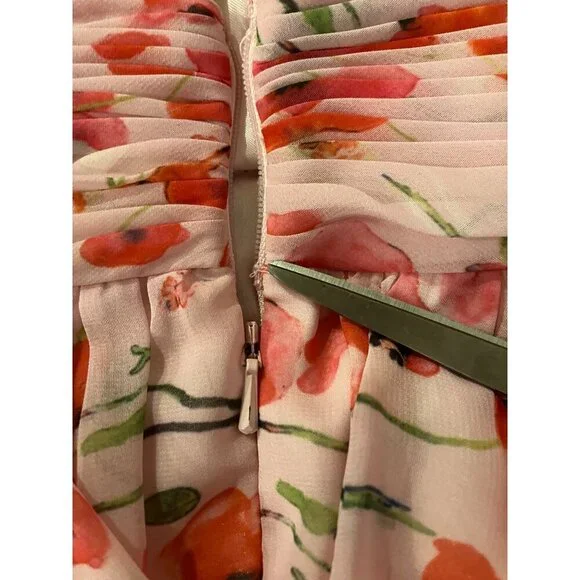 Mac Duggal Ieena Floral Gown 6 Backless Plunge Tiered Ruffled Coquette Twee - Picture 14 of 14